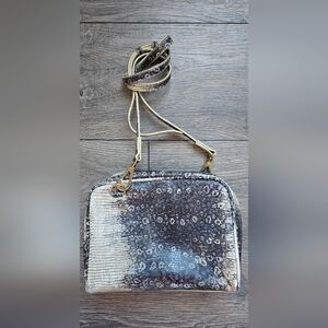Neutral Snake-Print Leather Crossbody – Lori Goldstein – LOGO – Gold Hardware